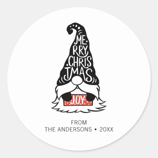 メリーモダンクリスマス格言ホリデイ ラウンドシール (正面)