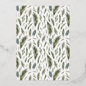 メリーモダンクリスマス森グリーン金ゴールド写真 箔シーズンカード (裏面)