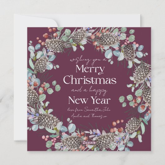 メリーモダンクリスマス植物園リース&写真 シーズンカード (裏面)