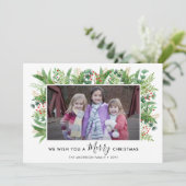メリーモダンクリスマス植物松2写真 シーズンカード (スタンド正面)