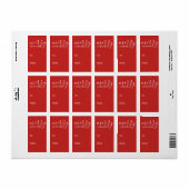 メリーモダンクリスマス水の色のギフトラベル赤 ラベル (フルシート)