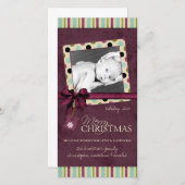 メリーモダンクリスマス水玉模様の写真カード シーズンカード (正面/裏面)