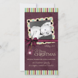 メリーモダンクリスマス水玉模様の写真カード シーズンカード