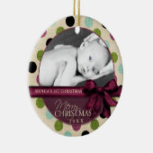 メリーモダンクリスマス水玉模様オーナメント セラミックオーナメント (右)