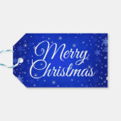 メリーモダンクリスマス白い雪の結晶ギフト ギフトタグ (裏面横)