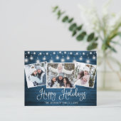 メリーモダンクリスマス素朴3 PHOTOホリデーカード シーズンポストカード (スタンド正面)