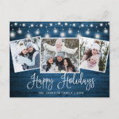 メリーモダンクリスマス素朴3 PHOTOホリデーカード シーズンポストカード (正面)