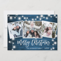 メリーモダンクリスマス素朴3 PHOTO Greeting