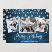 メリーモダンクリスマス素朴3 PHOTO Greeting シーズンカード (正面/裏面)