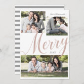 メリーモダンクリスマス複数フォトホリデーカード シーズンカード (正面/裏面)