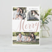 メリーモダンクリスマス複数フォトホリデーカード シーズンカード (スタンド正面)