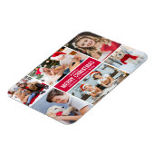 メリーモダンクリスマス赤いコラージュ マグネット (左側)