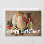 メリーモダンクリスマス赤い写真 シーズンカード (正面)