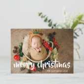 メリーモダンクリスマス赤い写真 シーズンカード (スタンド正面)