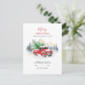 メリーモダンクリスマス赤トラック家族 シーズンポストカード (スタンド正面)