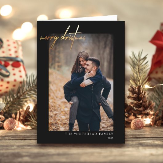 メリーモダンクリスマス金ゴールドブラックカード シーズンカード