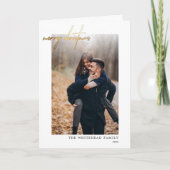 メリーモダンクリスマス金ゴールドホワイトカード シーズンカード (正面)