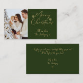 メリーモダンクリスマス金ゴールド1写真クリスマスカード ノートカード (正面/裏面)