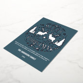 メリーモダンクリスマス銀トナカイ箔カード 箔シーズンカード (回転した状態)