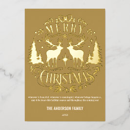 メリーモダンクリスマス銀トナカイ箔カード 箔シーズンカード