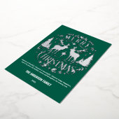 メリーモダンクリスマス銀トナカイ箔カード 箔シーズンカード (回転した状態)