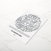 メリーモダンクリスマス銀トナカイ箔カード 箔シーズンカード (回転した状態)