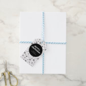 メリーモダンクリスマス黒白スノーフレーク ギフトタグ (より糸付き)