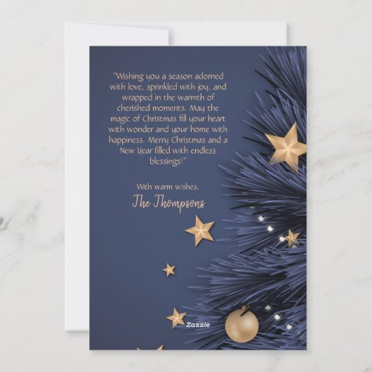 メリーモダンクリスマス1家族の写真かわいいシンプル シーズンカード (裏面)