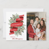 メリーモダンクリスマス1家族の写真かわいいシンプル シーズンカード (正面)