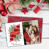 メリーモダンクリスマス1家族の写真かわいいシンプル シーズンカード