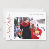 メリーモダンクリスマス1枚の写真グリーティング シーズンカード (正面)