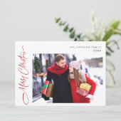 メリーモダンクリスマス1枚の写真グリーティング シーズンカード (スタンド正面)