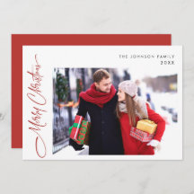 メリーモダンクリスマス1枚の写真グリーティング