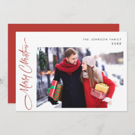 メリーモダンクリスマス1枚の写真グリーティング シーズンカード