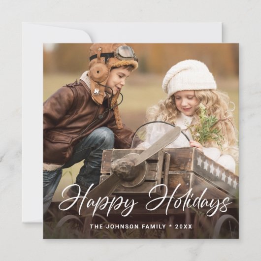 メリーモダンクリスマス2フォトグリーティングシンプル シーズンカード (正面)