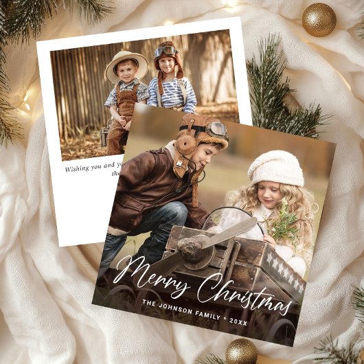 メリーモダンクリスマス2フォトグリーティングシンプル シーズンカード