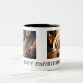 メリーモダンクリスマス2フォトコラージホリデー ツートーンマグカップ (中央)