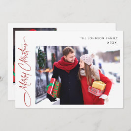 メリーモダンクリスマス2写真グリーティングQRコード シーズンカード