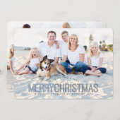 メリーモダンクリスマス2枚の写真カード シーズンカード (正面/裏面)