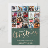 メリーモダンクリスマス20写真コラージュHoliday Ca シーズンカード (正面)