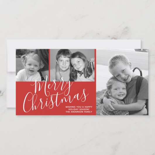 メリーモダンクリスマス3の写真は赤に変わる可能性がある シーズンカード (正面)