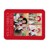 メリーモダンクリスマス3フォトコラージュ マグネット (横)