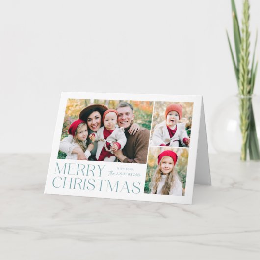メリーモダンクリスマス4フォトコラージュ シーズンカード (正面)