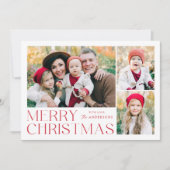 メリーモダンクリスマス4フォトコラージュ シーズンカード (正面)