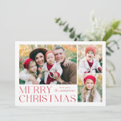 メリーモダンクリスマス4フォトコラージュ シーズンカード (スタンド正面)