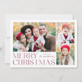 メリーモダンクリスマス4フォトコラージュ シーズンカード (正面)