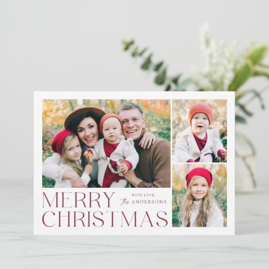 メリーモダンクリスマス4フォトコラージュ シーズンカード (スタンド正面)