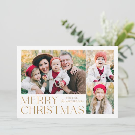 メリーモダンクリスマス4フォトコラージュ シーズンカード (スタンド正面)