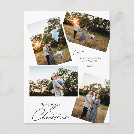 メリーモダンクリスマス4フォトデザイン シーズンポストカード (正面)