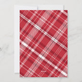 メリーモダンクリスマス4写真レッドプレイド シーズンカード (裏面)